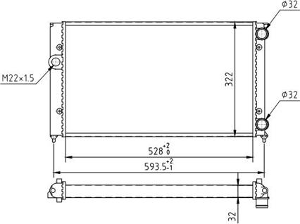 Hart 600 148 - Radiator, engine cooling car-mod.net