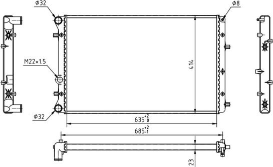 Hart 637 226 - Radiator, engine cooling car-mod.net