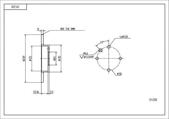Hart 214 320 - Brake Disc car-mod.net