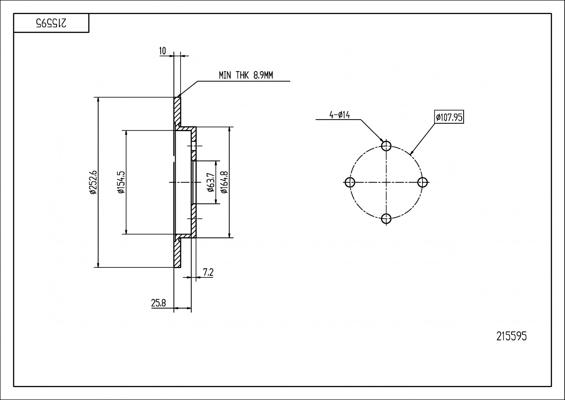 Hart 215 595 - Brake Disc car-mod.net
