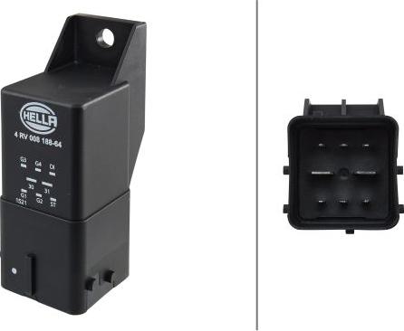 HELLA 4RV 008 188-641 - Relay, glow plug system car-mod.net