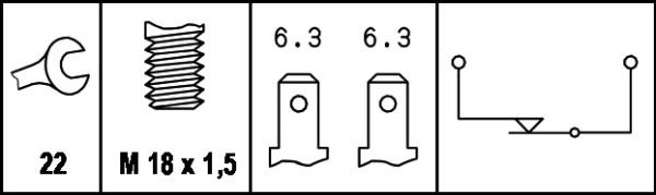 HELLA 6ZF 004 843-001 - Reverse light Switch car-mod.net