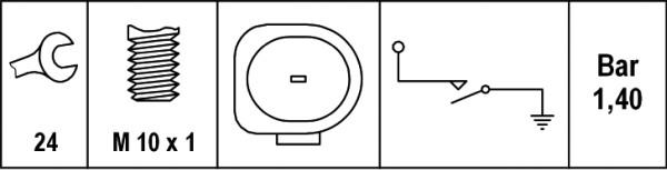 HELLA 6ZL 008 280-051 - Sender Unit, oil pressure car-mod.net