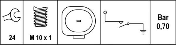 HELLA 6ZL 008 280-031 - Sender Unit, oil pressure car-mod.net