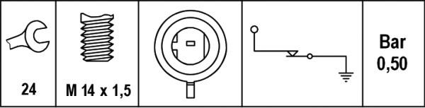 HELLA 6ZL 003 259-491 - Sender Unit, oil pressure car-mod.net