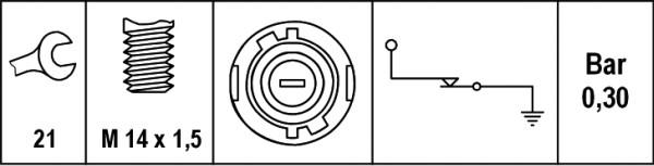 HELLA 6ZL 007 675-001 - Sender Unit, oil pressure car-mod.net