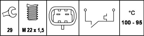HELLA 6ZT 007 807-001 - Temperature Switch, radiator / air conditioner fan car-mod.net