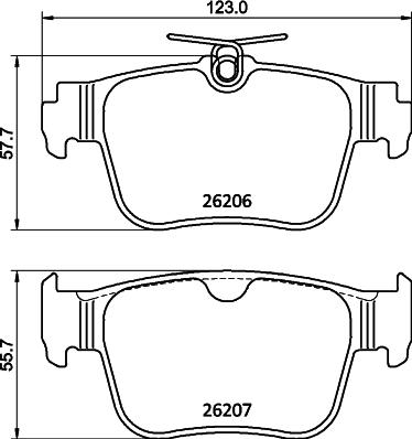HELLA 8DB 355 040-851 - Brake Pad Set, disc brake car-mod.net