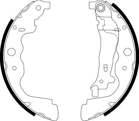 HELLA 8DB 355 000-301 - Drum Brake Shoe Set car-mod.net