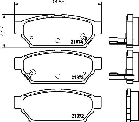 HELLA 8DB 355 024-581 - Brake Pad Set, disc brake car-mod.net