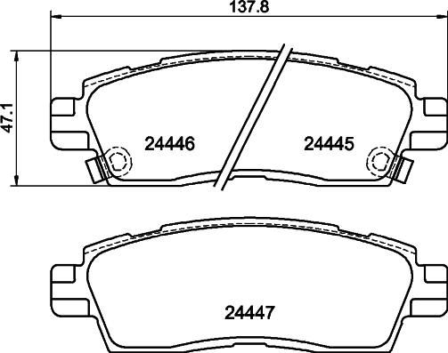 HELLA 8DB 355 012-821 - Brake Pad Set, disc brake car-mod.net