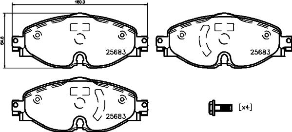 HELLA 8DB 355 031-951 - Brake Pad Set, disc brake car-mod.net