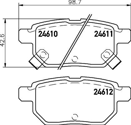 HELLA 8DB 355 024-431 - Brake Pad Set, disc brake car-mod.net