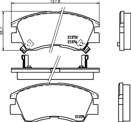 HELLA 8DB 355 024-051 - Brake Pad Set, disc brake car-mod.net