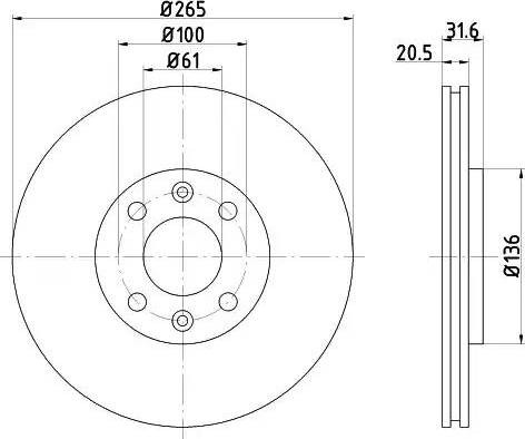 HELLA 8DD 355 102-141 - Brake Disc car-mod.net