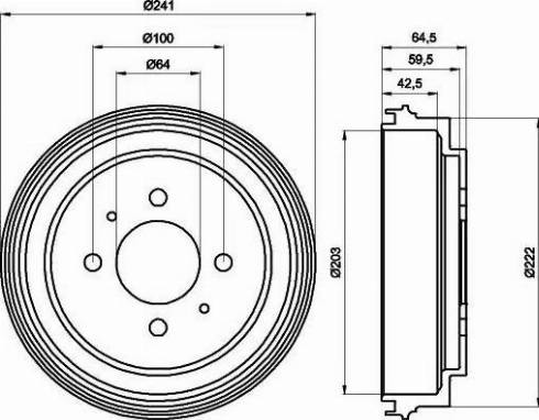 HELLA 8DT 355 300-551 - Brake Drum car-mod.net