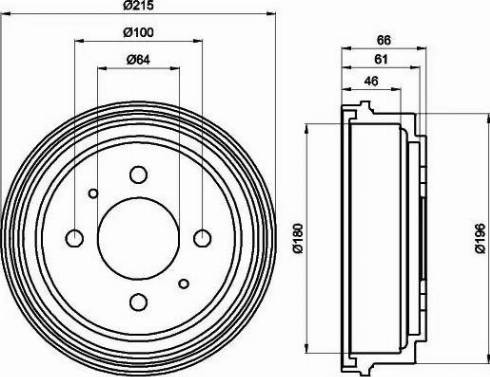 HELLA 8DT 355 300-531 - Brake Drum car-mod.net