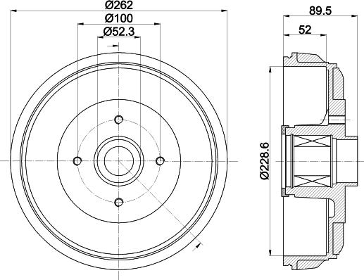 HELLA 8DT 355 303-411 - Brake Drum car-mod.net