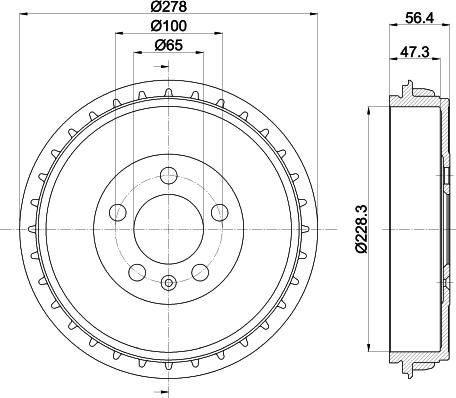 HELLA 8DT 355 303-251 - Brake Drum car-mod.net
