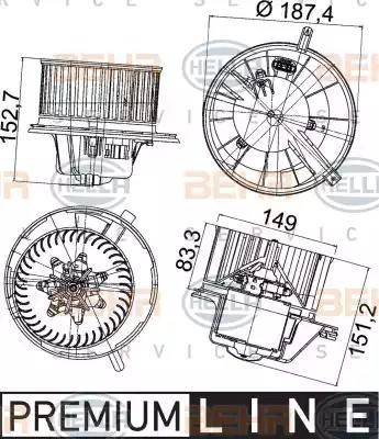 HELLA 8EW 351 043-211 - Interior Blower car-mod.net