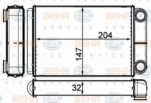 HELLA 8FH 351 511-694 - Heat Exchanger, interior heating car-mod.net