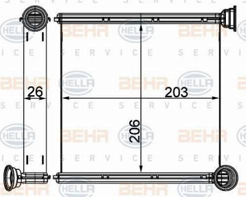 HELLA 8FH 351 511-674 - Heat Exchanger, interior heating car-mod.net