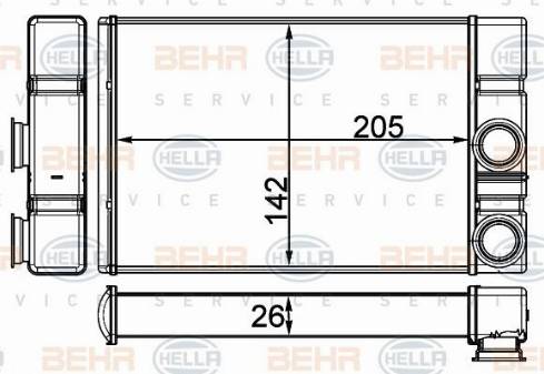HELLA 8FH 351 511-714 - Heat Exchanger, interior heating car-mod.net