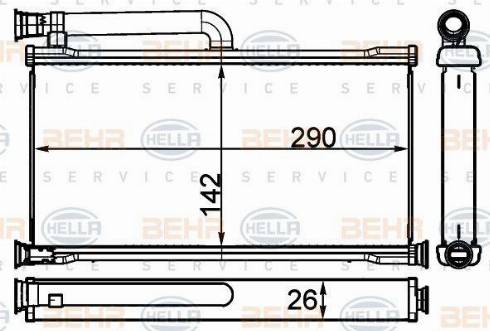 HELLA 8FH 351 511-724 - Heat Exchanger, interior heating car-mod.net