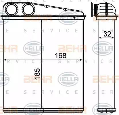 HELLA 8FH 351 000-551 - Heat Exchanger, interior heating car-mod.net