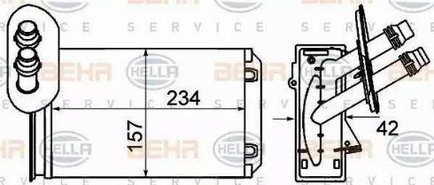 HELLA 8FH 351 001-621 - Heat Exchanger, interior heating car-mod.net