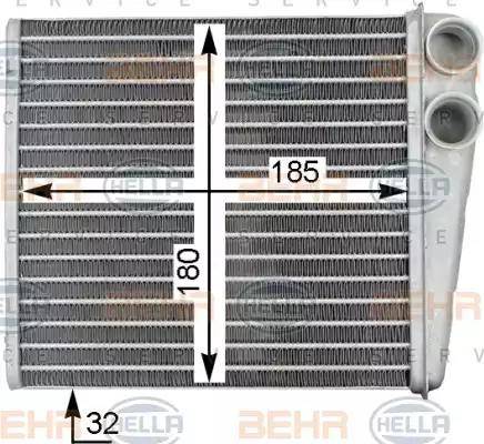 HELLA 8FH 351 315-781 - Heat Exchanger, interior heating car-mod.net