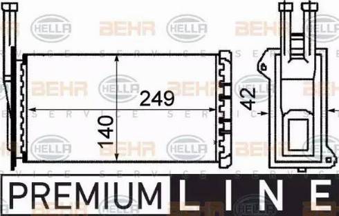 HELLA 8FH 351 311-571 - Heat Exchanger, interior heating car-mod.net
