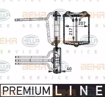 HELLA 8FH 351 311-601 - Heat Exchanger, interior heating car-mod.net
