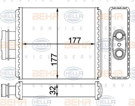 HELLA 8FH 351 311-114 - Heat Exchanger, interior heating car-mod.net