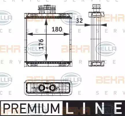HELLA 8FH 351 311-111 - Heat Exchanger, interior heating car-mod.net