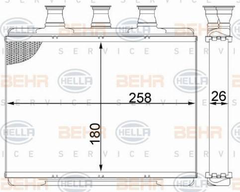 HELLA 8FH 351 311-214 - Heat Exchanger, interior heating car-mod.net