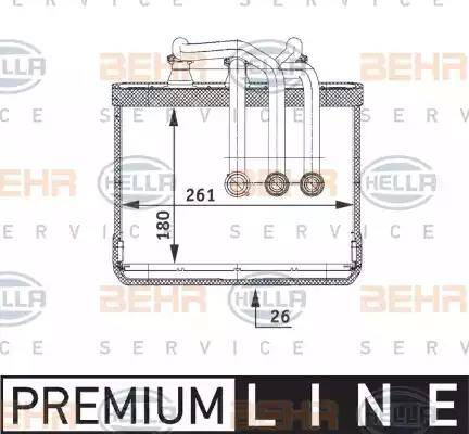 HELLA 8FH 351 311-211 - Heat Exchanger, interior heating car-mod.net