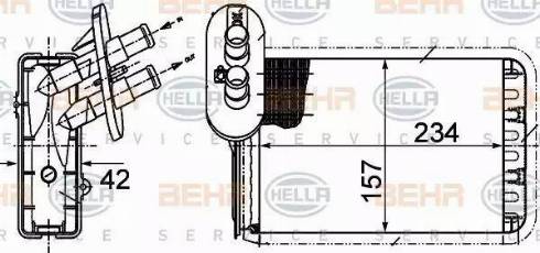 HELLA 8FH 351 313-451 - Heat Exchanger, interior heating car-mod.net