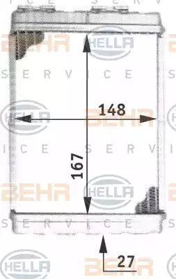 HELLA 8FH 351 313-081 - Heat Exchanger, interior heating car-mod.net