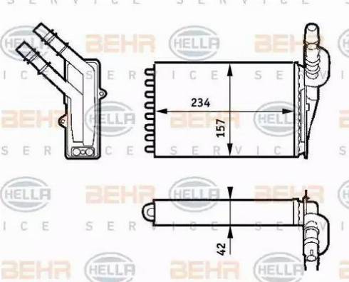 HELLA 8FH 351 313-391 - Heat Exchanger, interior heating car-mod.net