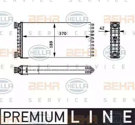 HELLA 8FH 351 312-551 - Heat Exchanger, interior heating car-mod.net
