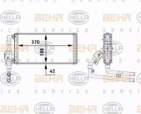 HELLA 8FH 351 312-191 - Heat Exchanger, interior heating car-mod.net