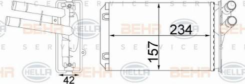 HELLA 8FH 351 331-244 - Heat Exchanger, interior heating car-mod.net