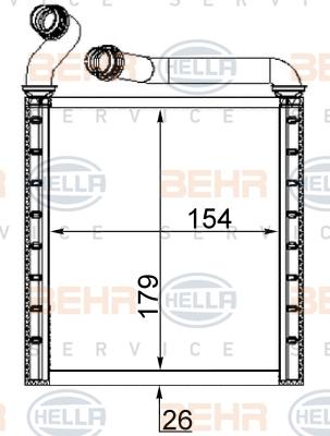 HELLA 8FH 351 331-724 - Heat Exchanger, interior heating car-mod.net