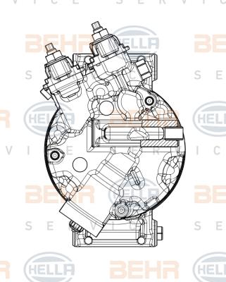 HELLA 8FK 351 009-471 - Compressor, air conditioning car-mod.net