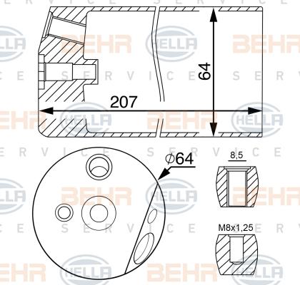 HELLA 8FT 351 006-524 - Dryer, air conditioning car-mod.net