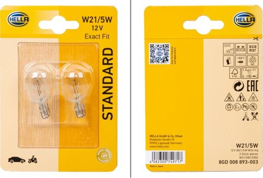 HELLA 8GD008893-003 - Bulb, brake / tail light car-mod.net