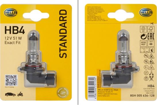 HELLA 8GH005636-128 - Bulb, spotlight car-mod.net