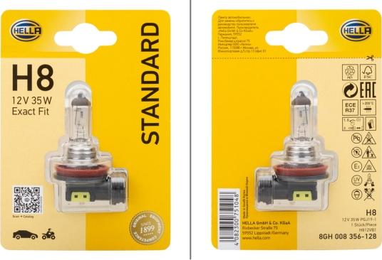 HELLA 8GH008356-128 - Bulb, spotlight car-mod.net