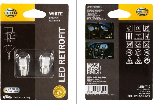 HELLA 8GL 178 560-591 - Bulb, interior light car-mod.net
